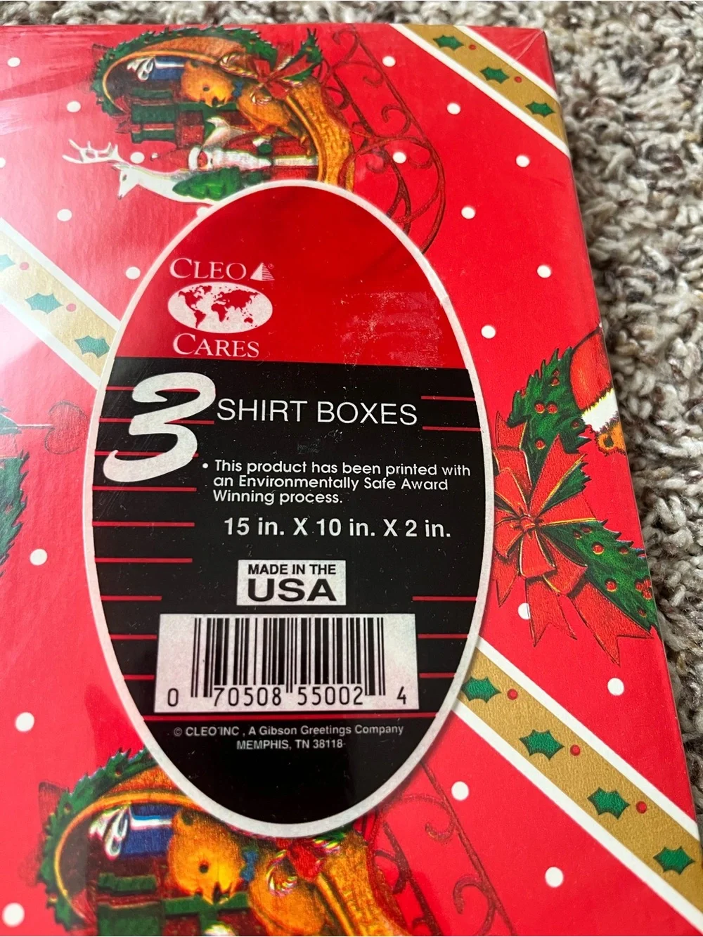 Vintage NWT 80s/90s Cleo Cares Christmas Shirt Boxes - sealed!